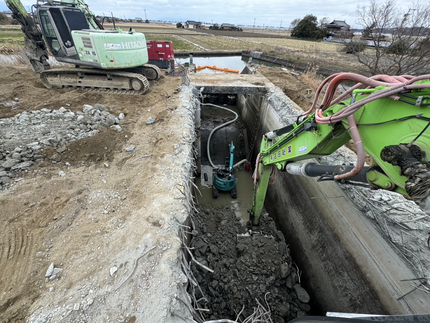 排水機場解体工事